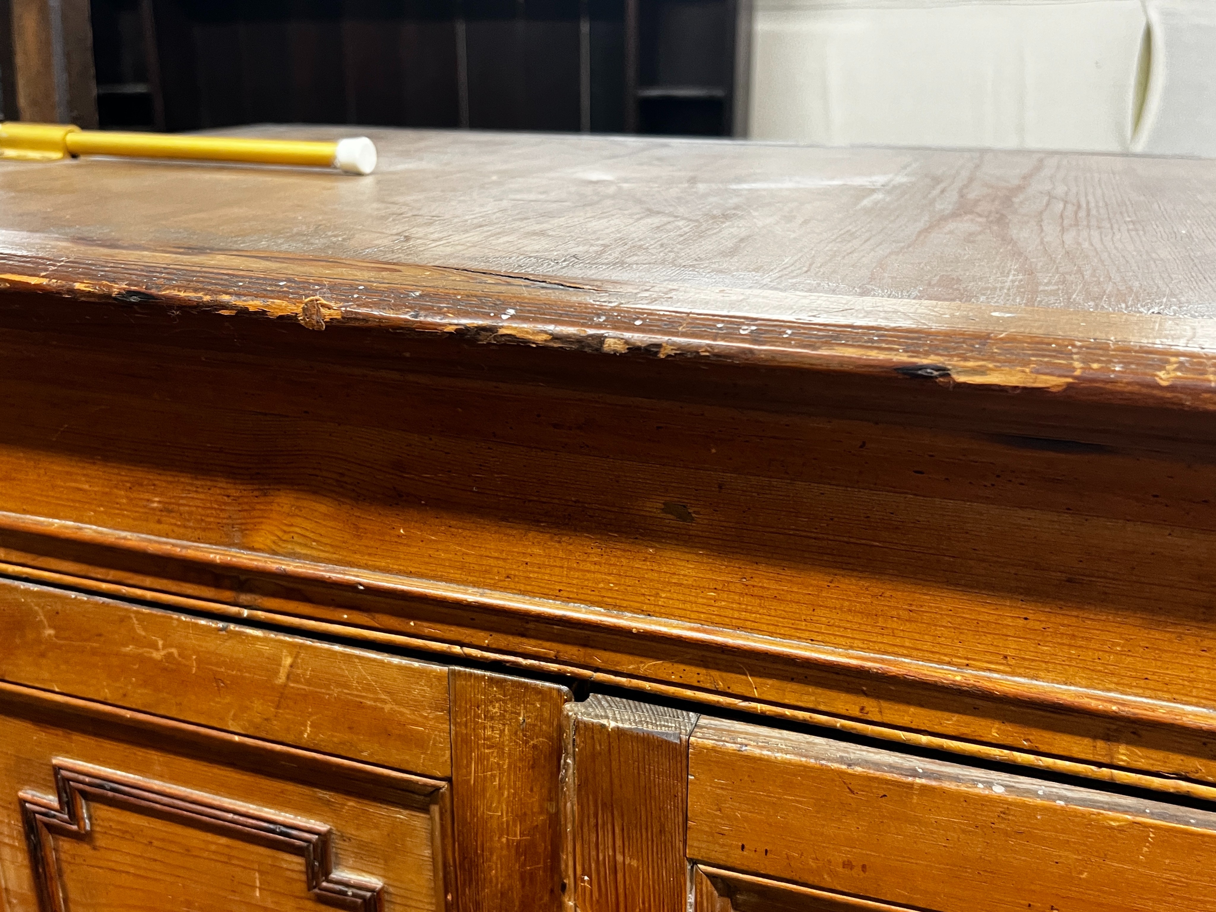 A small 19th century French pine armoire, width 94cm, depth 54cm, height 164cm